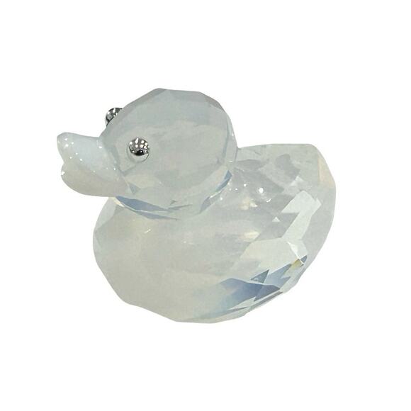 Swarovski Crystal Happy Duck Lucky Lee Smoked White Glass Figure 1041375 - Picture 3 of 6
